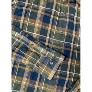 Eddie Bauer Mens Plaid Flannel Button Down Long Sleeve Shirt Green Blue Large‎